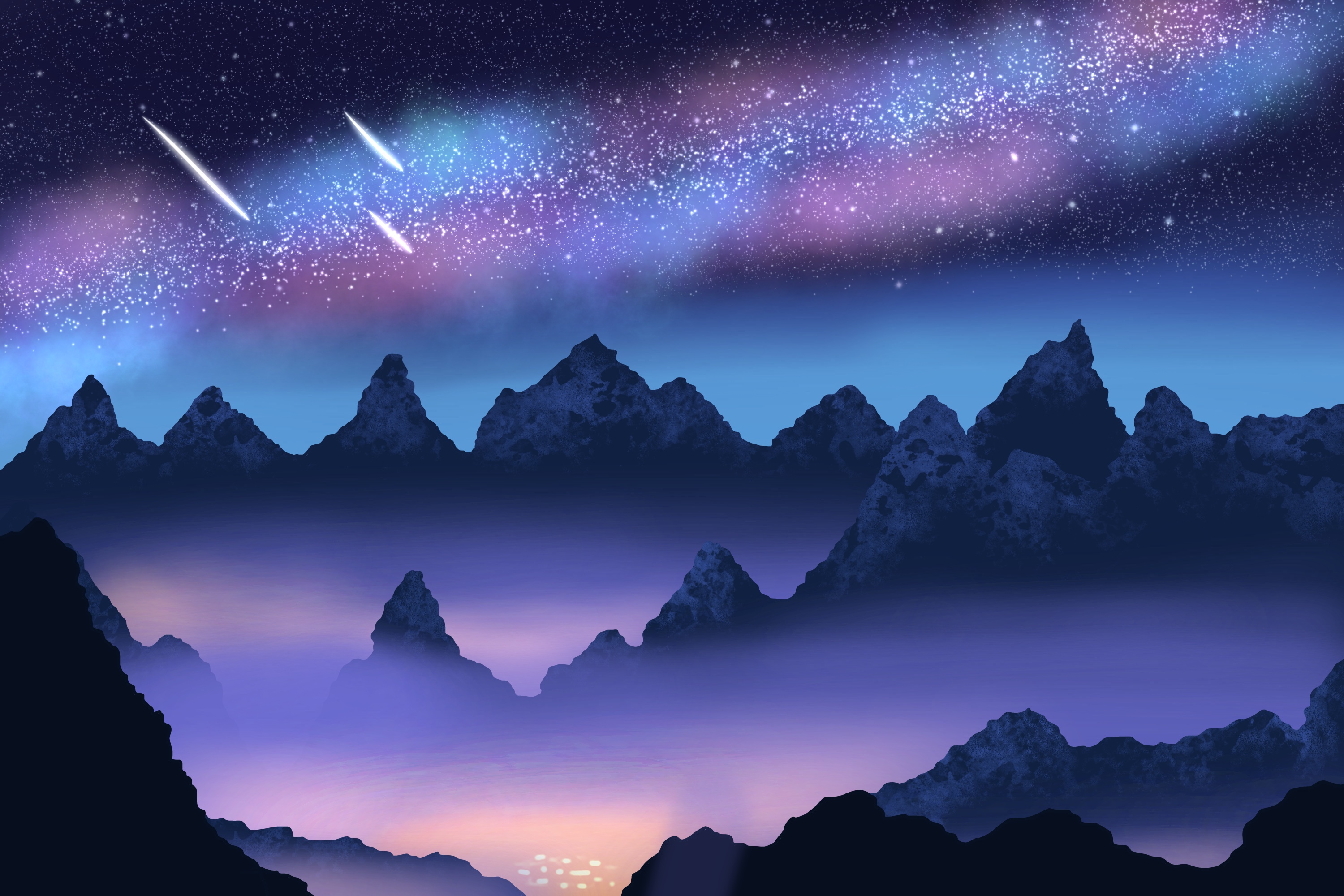 Landschaftszeichnung, erstellt in Procreate