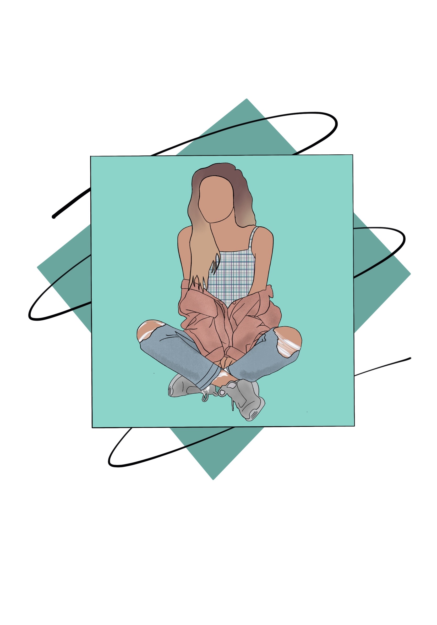 Portraitzeichnung, erstellt mit Procreate