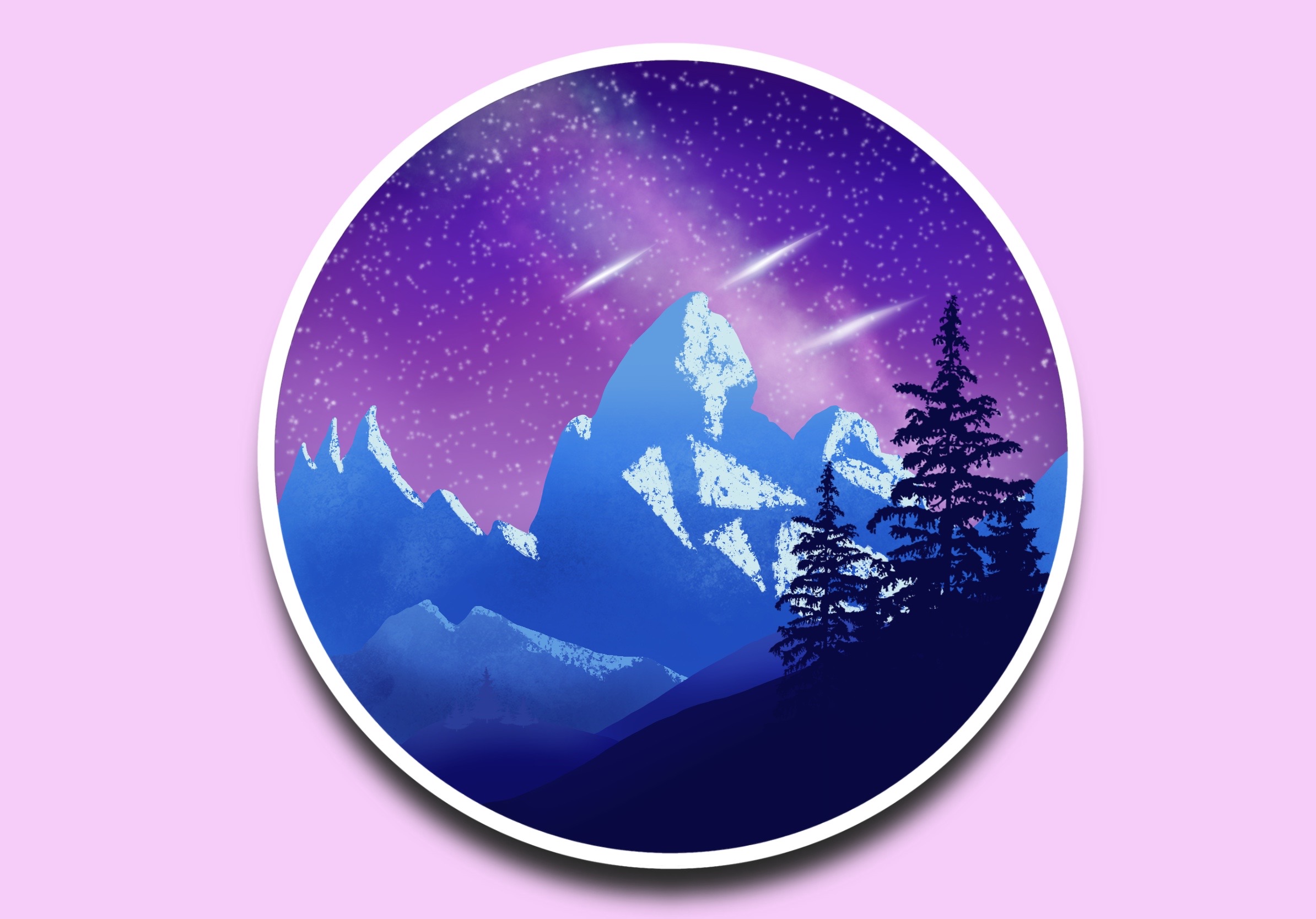 Landschaftszeichnung, erstellt mit Procreate